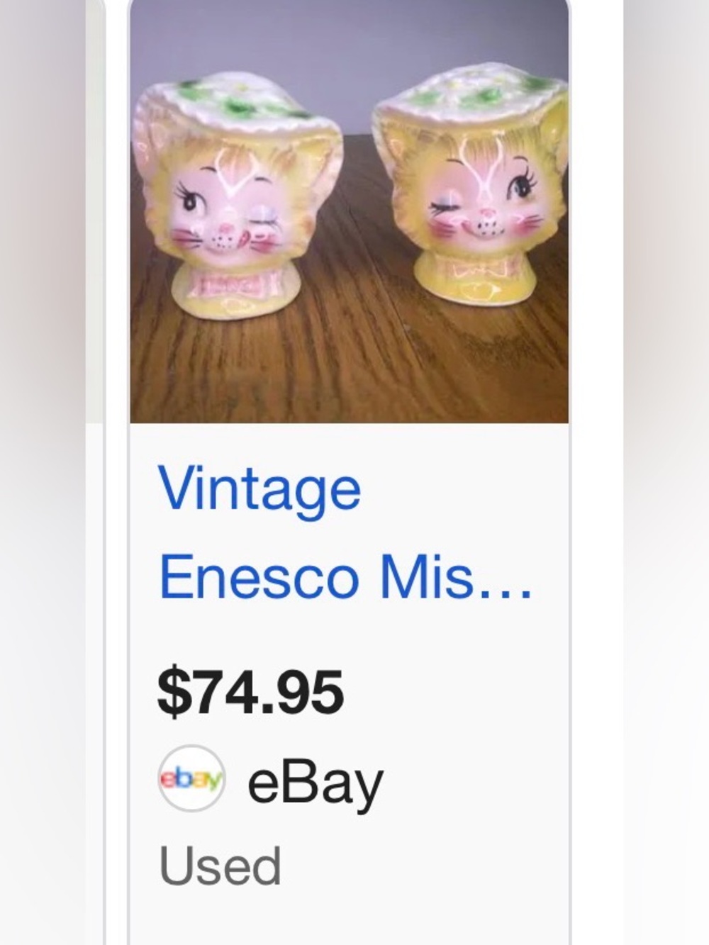 Vintage 50’s  Miss Priss Kitty Cat Salt and Pepper Shakers - Picture 7 of 10